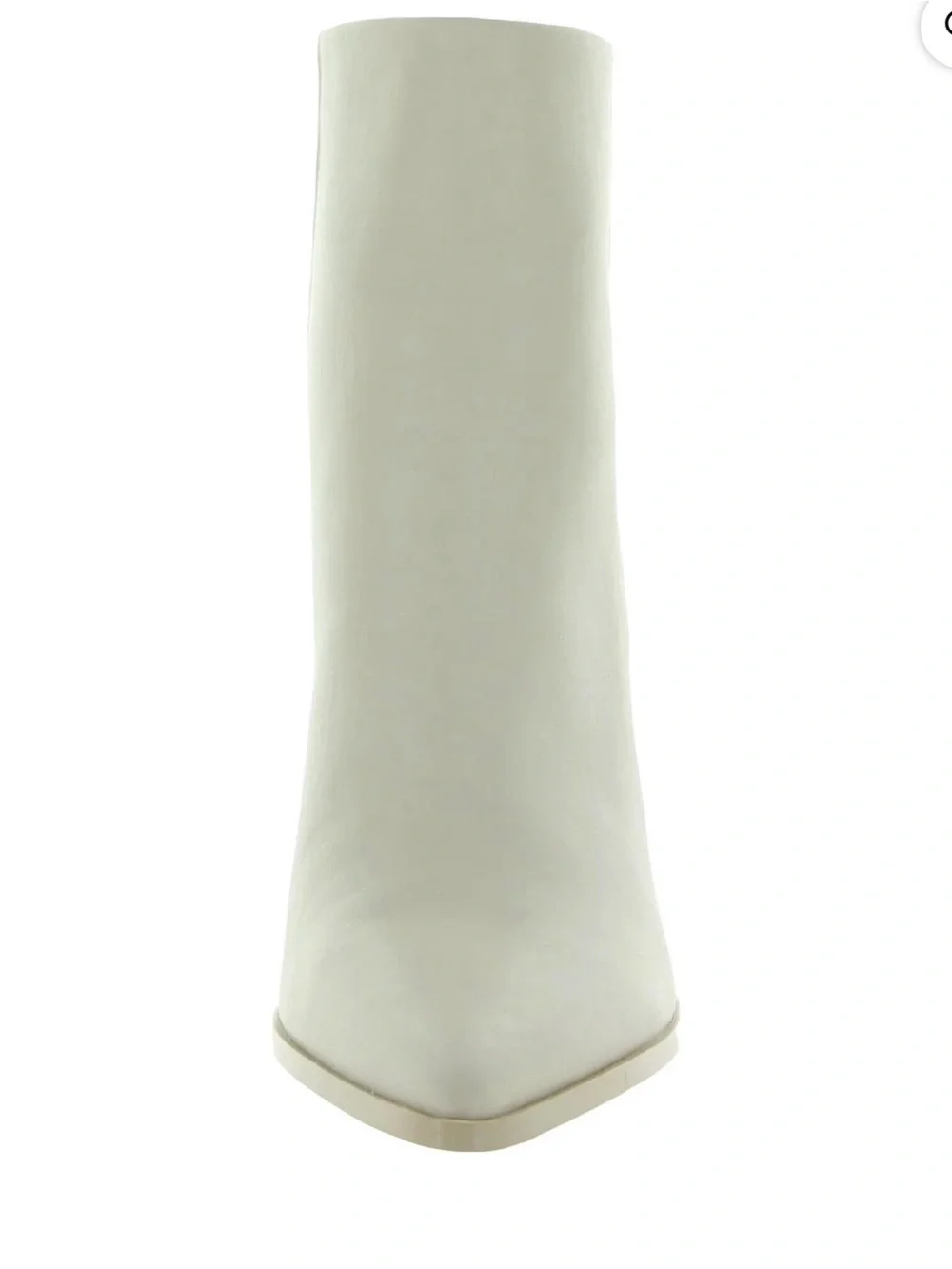 Steve Madden Women's Cream/ White ish Pointed Toe Block Heel Ankle Boots - Picture 2 of 7